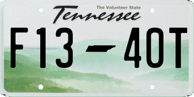 TN license plate F1340T