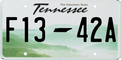 TN license plate F1342A