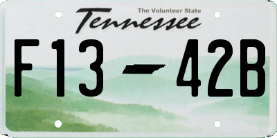 TN license plate F1342B