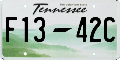 TN license plate F1342C