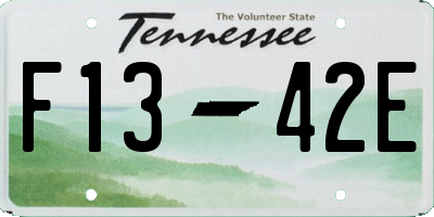 TN license plate F1342E