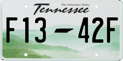 TN license plate F1342F