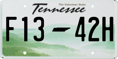 TN license plate F1342H