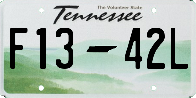 TN license plate F1342L