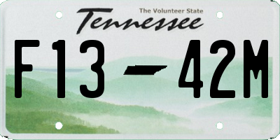 TN license plate F1342M