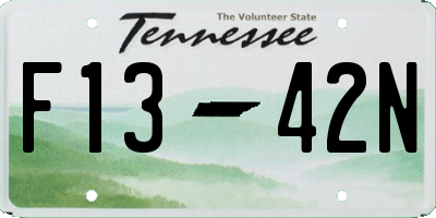 TN license plate F1342N