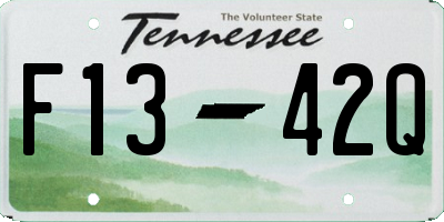 TN license plate F1342Q