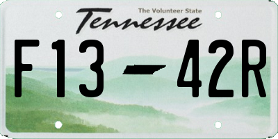 TN license plate F1342R