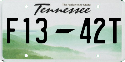 TN license plate F1342T