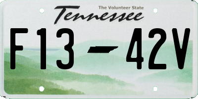TN license plate F1342V