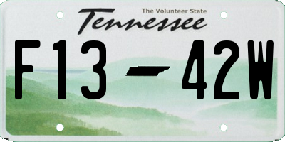 TN license plate F1342W