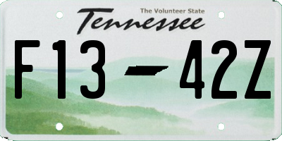 TN license plate F1342Z