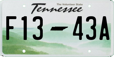 TN license plate F1343A