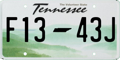 TN license plate F1343J