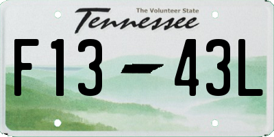 TN license plate F1343L