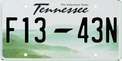TN license plate F1343N