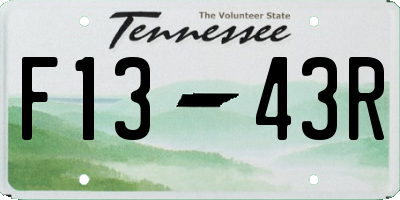TN license plate F1343R
