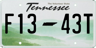 TN license plate F1343T