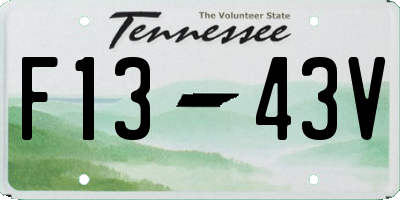 TN license plate F1343V