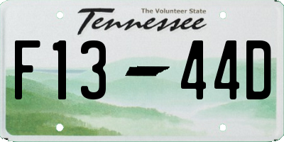 TN license plate F1344D