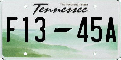 TN license plate F1345A