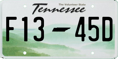 TN license plate F1345D
