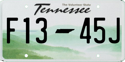 TN license plate F1345J