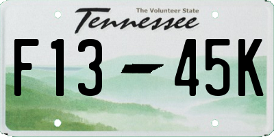 TN license plate F1345K