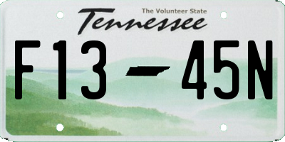 TN license plate F1345N