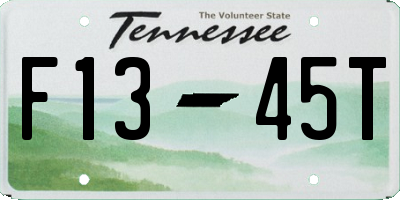 TN license plate F1345T