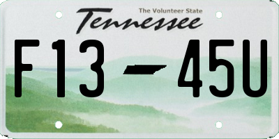 TN license plate F1345U