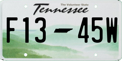 TN license plate F1345W