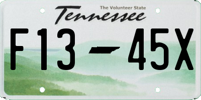 TN license plate F1345X