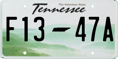 TN license plate F1347A