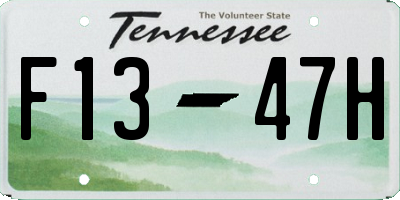 TN license plate F1347H