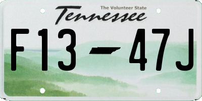 TN license plate F1347J