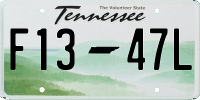 TN license plate F1347L