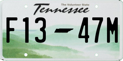 TN license plate F1347M