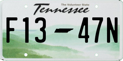 TN license plate F1347N
