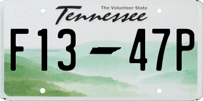 TN license plate F1347P