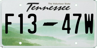 TN license plate F1347W