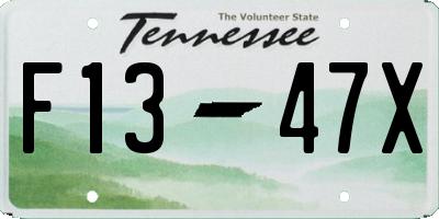 TN license plate F1347X