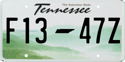 TN license plate F1347Z