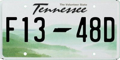 TN license plate F1348D