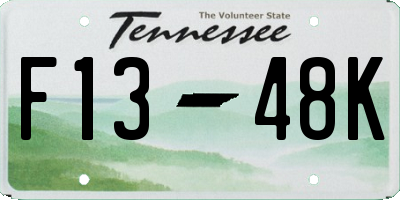 TN license plate F1348K