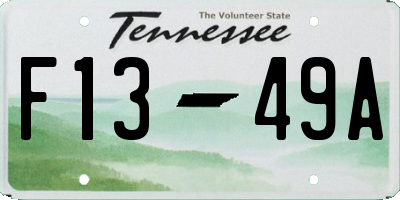 TN license plate F1349A