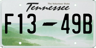 TN license plate F1349B