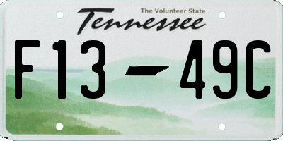 TN license plate F1349C