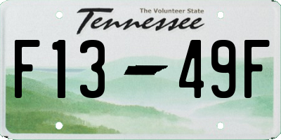 TN license plate F1349F