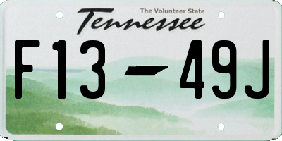 TN license plate F1349J